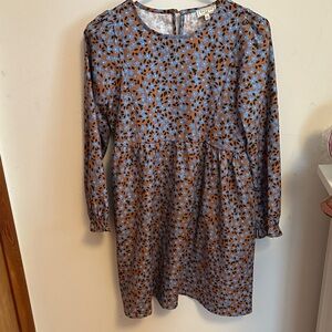 Hayden Kids Floral Dress in Blue and Brown